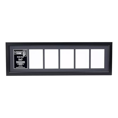 Creative Letter Art - 6 Opening 5x7 Black Picture Frame with 10x36-inch Black Mat Collage including Full Strength Glass, Alphabet Photography - color: 6 opening, size: Black w/ Black