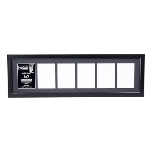 Creative Letter Art - 6 Opening 5x7 Black Picture Frame with 10x36-inch Black Mat Collage including Full Strength Glass, Alphabet Photography - color: 6 opening, size: Black w/ Black