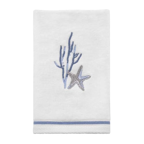 Avanti Linens - Fingertip Towel, Soft & Absorbent Cotton Towel (Abstract Coastal Collection) - color: Abstract Coastal, size: 1 Pack