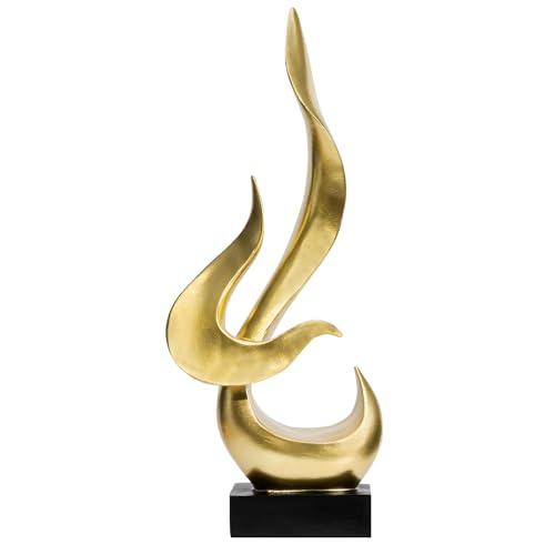 Fire Flame Sculpture, Modern Abstract Statue, Office Decor for Men, Gold | Modern Home Resin Sculptures Decorative Objects,Table Top Decor for Livingroom Home Decor,Office Shelf Sculpture - color: Gold, size: Large