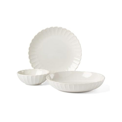 Lenox French Perle Scallop White Dinnerware Plate and Bowl Set, 12-Piece | dishwasher safe, microwave safe | plates and bowls sets for kitchen and dining | 11 inch plate, dish set - style: 12-Piece Dinnerware Set (Bowls)
