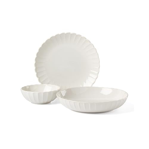 Lenox French Perle Scallop White Dinnerware Plate and Bowl Set, 12-Piece | dishwasher safe, microwave safe | plates and bowls sets for kitchen and dining | 11 inch plate, dish set - style: 12-Piece Dinnerware Set (Bowls)