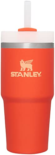STANLEY Quencher H2.0 Flow State Tumbler, 14 oz, Tigerlily | Straw and 3-Position Lid | Cup Holder Compatible for Travel | Insulated Stainless Steel Cup | BPA-Free - color: Tigerlily, style: Classic