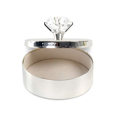 Diamond Silver Keepsake Box,Jewelry Box For Girls Jewelry Trinket Box Unique Gift For Her Crystal Trinket Box - color: Diamond