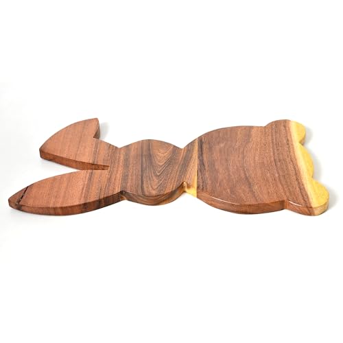 Sophia Art 100% Acacia Wooden Chopping Board, Butcher Block for Vegetables, Cafe and Restaurant, Serving Board,Charcuterie Board Cutting Board, Brown (Bunny Board, 15"L x 7"W) - color: Bunny Board, 15"L x 7"W