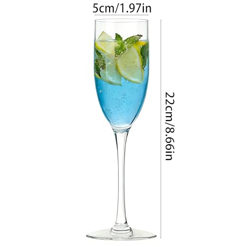 16 Pack Clear Acrylic Champagne Flutes Sparkling Wine Glasses | Unbreakable BPA-Free & Dishwasher Safe, Ideal for Weddings, Picnics & Pool Parties