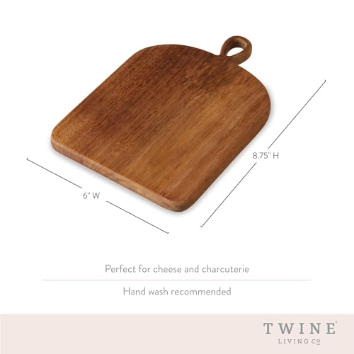 Twine Small Serving Board, Charcuterie Boards Accessories Appetizer Serving Tray, Small Cutting Board Acacia Wood Serving Tray Set of 1 - style: Small Acacia with Handle