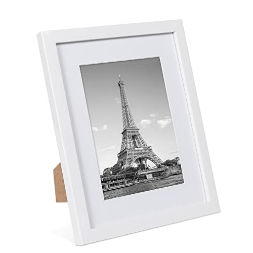 upsimples 8x10 Picture Frame Set of 10, Display Pictures 5x7 with Mat or 8x10 Without, Multi Photo Frames Collage for Wall or Tabletop Display, White | Fit 5x7 and 8 x 10 Photos, Wall or Tabletop Display, For Gallery Hallway Living Room, For Christmas Wed