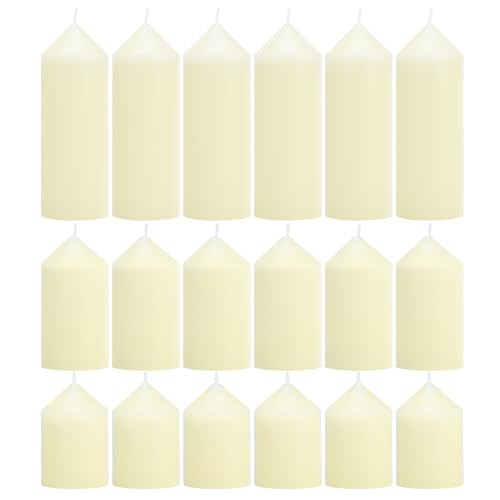 18 Pcs Ivory Pillar Candles Bulk Set，3 Different Lengths 2 x 3/4/6 Inch (6 Each)，Hurricane Candles，Dripless Unscented Smokeless，Gives You a Better Atmosphere When Organizing an Event Party. - color: 18 Pointed-tip, size: 2 x 3/4/6 Inch