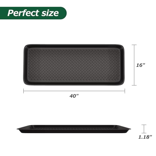 1 Pack Rubber Large Boot Tray for Entryway,Long Shoe Tray,Slim Boot Mat for Indoor and Outdoor Use, 16x40 in (Pack of 1) - size: 40" x 16" x 1.2"