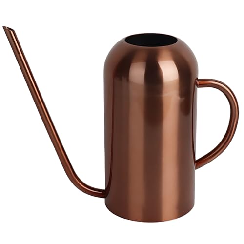 Watering Can Indoor Outdoor Plants, 50oz/1500ml Garden Long Spout Watering Cans, Stainless Steel Plants Watering Can Pot for Indoor House Plants Bonsai Flower Decorative - color: Brown