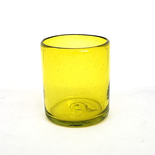 Solid Yellow 9 oz Short Tumblers (set of 6), Recycled Glass, Lead-free, Toxin-Free (9oz Tumbler) - color: Yellow, size: 9 oz