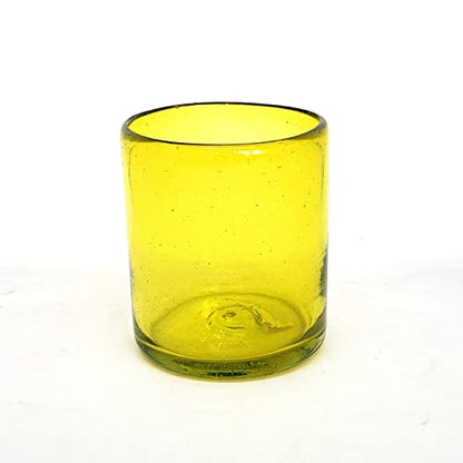 Solid Yellow 9 oz Short Tumblers (set of 6), Recycled Glass, Lead-free, Toxin-Free (9oz Tumbler) - color: Yellow, size: 9 oz