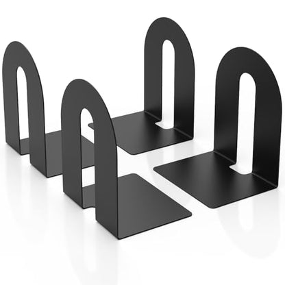 Heavy Duty 10" Bookends, 2 Pair Black Bookend for Office, Home,Bookshelves | Heavy Duty Bookends, Bookend Stopper for Heavy Books, For Office, Binders & Books - size: 4Pcs