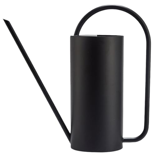 Watering Can Outdoor, 50 oz/1.5L Watering Can with Long Spout and Handle, Stainless Steel Garden Watering Pot for Outdoor and Indoor Plants - color: Black