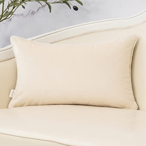 Beige Throw Pillow Cover Velvet Cushion Cover Branches Rectangular Neutral Pillowcase for Sofa Couch Bedroom Living Room, 12x20 Inch - color: Beige, size: 20" x 12" (Pack of 1)