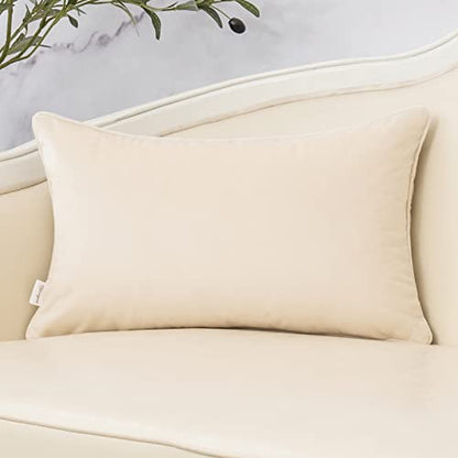 Beige Throw Pillow Cover Velvet Cushion Cover Branches Rectangular Neutral Pillowcase for Sofa Couch Bedroom Living Room, 12x20 Inch - color: Beige, size: 20" x 12" (Pack of 1)