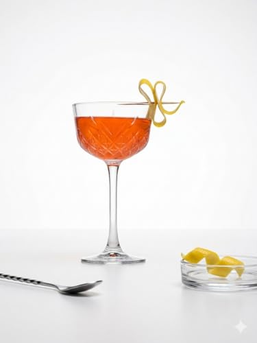 Premium Crystal Coupe Glass Set | 5.4 oz Lead-Free Glassware for Cocktails, Champagne, and Martini | Elegant Diamond Cut Design for Desserts and Appetizers |Vintage Glassware (pack of 4)
