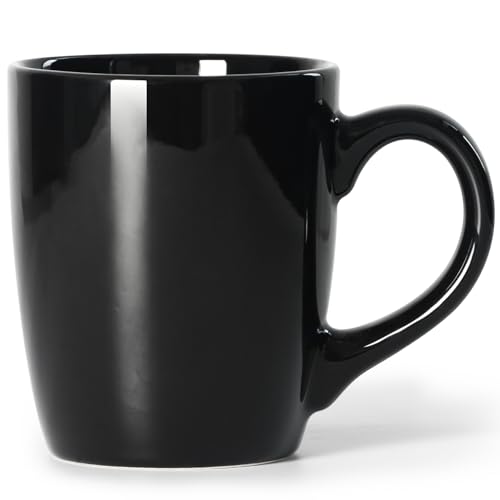 harebe 20 OZ Large Coffee Mug, Ceramic Tea Cup for Office and Home, Big Capacity with Handle, Cups for Men Women Mug Lovers, Microwave & Dishwasher Safe, Black - color: glossy black