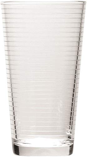 Circleware Hoop Highball Tumbler Drinking Glasses, Set of 4, Kitchen Entertainment Heavy Ice Tea Beverage Cups Glassware for Water, Beer, Juice, Bar Liquor Farmhouse Decor, 15.7 oz, Clear | Elegant Toasting Glasses With Sparkling Gem Filled Stems, Giftwar