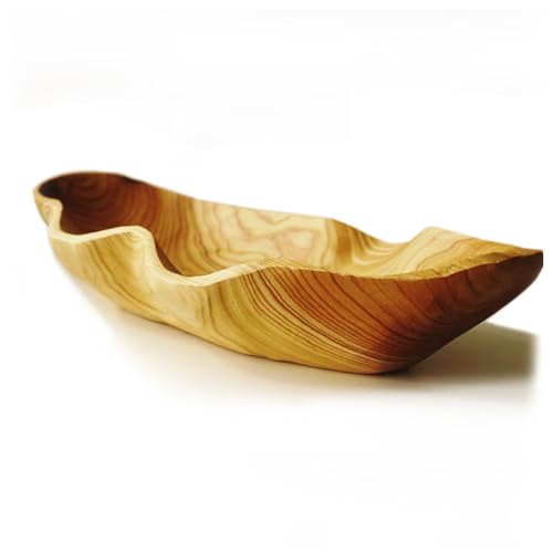 ZOY&TORA Handmade Decorative Wooden Dough Bowl 15.7 Inch | Handmade Wooden Bowls for Decor, Dough Bowls for Decorative Use, Farmhouse Style Natural Wood Finish, 15.7Inch long