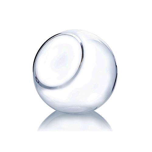 WGV Slant Cut Bowl Glass Vase, Width 7.5", Height 7.5", Clear Round Globe Planter Terrarium Orb, Candy Dish, Fruit Jar, Floral Container for Home Office Decor, 1 Piece - size: Orbit 7.5"D