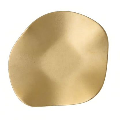 Brrnoo Elegant Frosted Ceramic Dish – Minimalist Gold-Trimmed Jewelry Tray for Rings & Trinkets, 6.7" Irregular Shape Desktop Decor - size: Gold