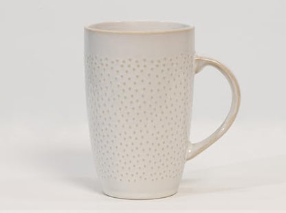 House Beautiful Versatile Classic Stoneware Mug Set – 22 oz, Set of 4 (Linen Hues) - color: Linen Hues