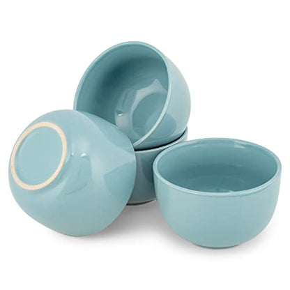 Elanze Designs Bistro Glossy Ceramic 4 inch Cute and Small Dessert Bowls Set of 4 - Perfect for Everyday uses from Snacks, Ice Cream, Candy and Treats, Ice Blue - color: Ice Blue, style: 4 inch Dessert