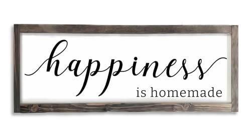 Dazingart Happiness is Homemade Sign, Farmhouse Kitchen Sign,Rustic Wooden Kitchen Wall Decor for Dining Room (Happiness)