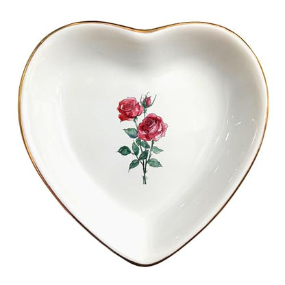 June Rose Flower Ring Dish-Red Floral Jewelry Dish for Hippie,Nature,Pace-June Flower for Mom,Mother-in-law,Aunt,Grandma,Sister,Friend-Gemini Birthday Gifts - style: 6 - June (Rose)