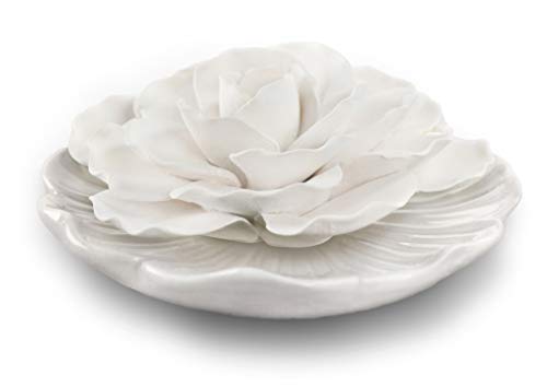 Penny & Rose Ceramic Flower Diffuser | Sunrise Dew Oil Scent | White Plate