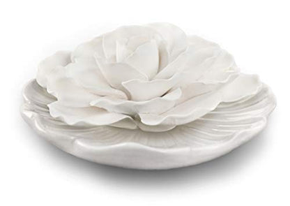 Penny & Rose Ceramic Flower Diffuser | Sunrise Dew Oil Scent | White Plate