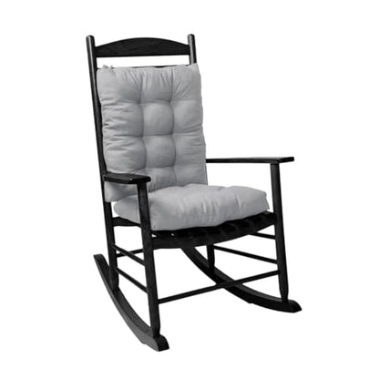 Rocking Chair Cushion, Set of Seat & Back Cushion with Ties for Indoor Rocker (Light Gray) - color: Light Gray