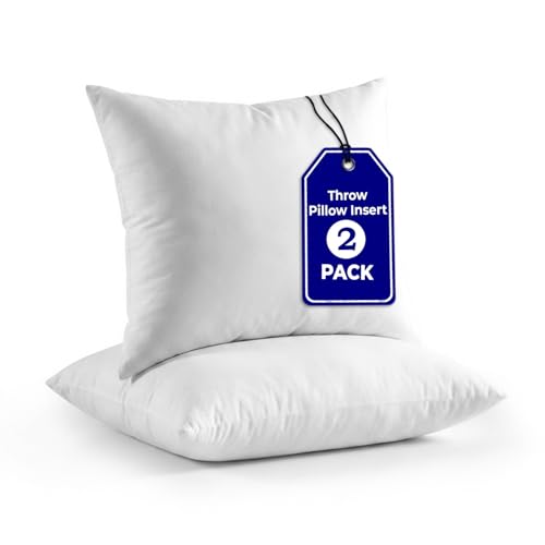 QUBA LINEN Throw Pillow Inserts (Set of 2, White), 26x26 Inches - Premium Cushion Fillers for Sofa, Bed, and Home Décor (26x26 Inch (Pack of 2)) - size: 26x26 Inch (Pack of 2)