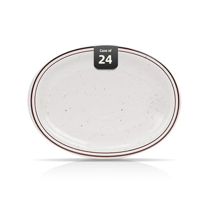 Stoneware Narrow Rim Commercial Grade Dinnerware (Brown Speckle, Platter 9.5" x 7.25") - color: Brown Speckle, size: Platter 9.5" x 7.25"