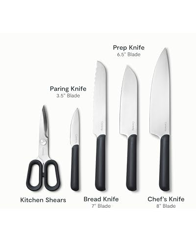 Caraway 14-Piece Kitchen Prep Tool Set with Knives & Utensils | Knife Set and Wooden Utensil Set, Made with Premium German Steel Blades and FSC-Certified Birch Wood, Charcoal - color: Charcoal