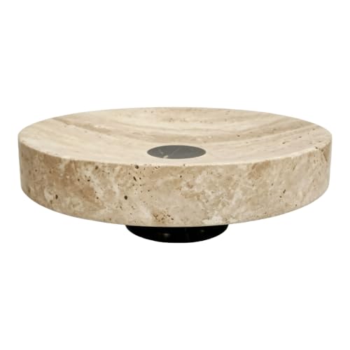 Medium Natural Travertine Marble Footed Tray 7.9" x 7.9" x 2.6", Decorative Vanity Organizer Bowl for Bathroom Countertop Perfume Jewelry Catchall Tray Home Decor - size: 7.87*2.56in