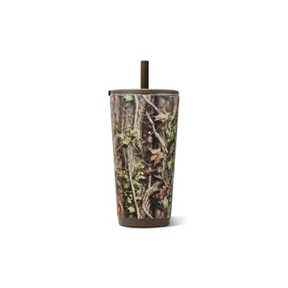 HydroJug Everyday Tumbler 20 oz, Ceramic-Lined Straw Cup, Woodland | Vacuum insulated stainless steel, flexible straw, soft-touch lid, spill-free, cup holder fit, BPA-free, hot & cold drinks - color: Woodland, size: 20 Ounces