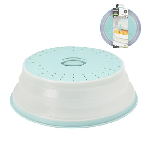 Tovolo Large Microwave Splatter Cover Blue Haze 13 inch Collapsible Silicone Splatter Cover for Extra Large Microwaves, Dishwasher Safe Vented Plate Guard BPA Reheating Cover for Food - color: Blue Haze, size: Large (13 inch)