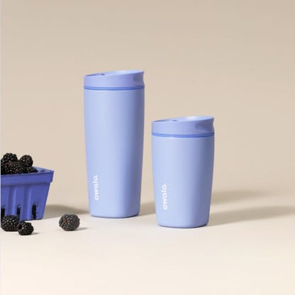 Owala SmoothSip Slider Insulated Stainless Steel Coffee Tumbler, Reusable Iced Coffee Cup, Hot Coffee Travel Mug, BPA Free 12 oz, Out of the Blue - color: Out of the Blue, size: 12 Ounces, style: No Handle
