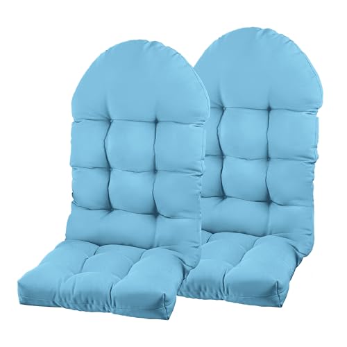Adirondack Chair Cushion, Rocking Chair Cushion 44x19.4x4 inch, High Back Patio Cushions of Upper and Lower with Ties, Sunscreen and Fade-Resistant (Baltic Sea, 2) - color: Baltic Sea