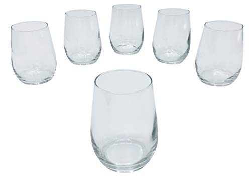 AMZ Empire 6 OZ MINI TESTER Stemless Wine Drinking Glasses/Set of 6/Small size glasses/Glassware Cocktail Bar Party