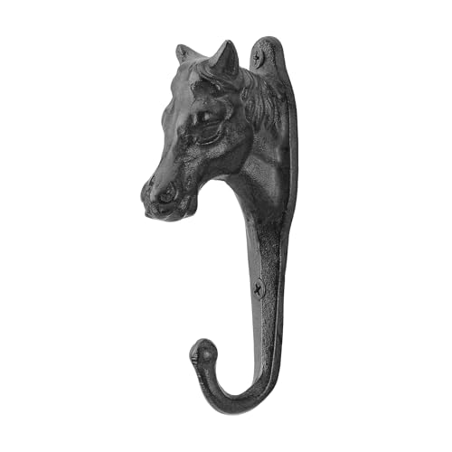 Coat Hooks Wall Mounted, Rustic Horse Key Hook Holder, Heavy Duty Decorative Black Wall Hooks for Mudroom, Towels, Hat Rack, Purse Hooks, Cast Iron Decorative ‎Antique Hooks - color: Horse