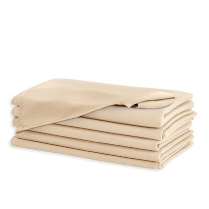 Cloth Napkins Set of 6, 18 x 18 Inch, Washable Beige Dinner Napkins with Hemmed Edges for Restaurant, Wedding and Holiday - color: Beige, size: 18" x 18" (Set of 6)