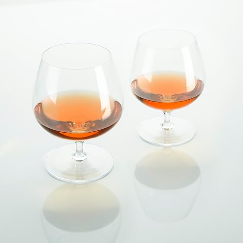 Viski Wingback Brandy Glass glassware set, Stemmed Wine glasses, Cocktail Glass Gift, Perfect for Bourbon, Rye, Scotch, and Mezcal, Set of 2, 17oz - style: Cognac Glasses