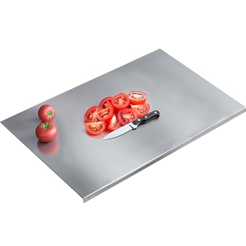 304 Stainless Steel Cutting Board – Stainless Steel Kitchen Chopping Boards Non-Slip, Dishwasher Safe – Ideal for Meat, Vegetables, Fruits, Bread & Baking – Commercial & Home Use (31.5 * 19.6in) - size: 31.5"L x 19.6"W