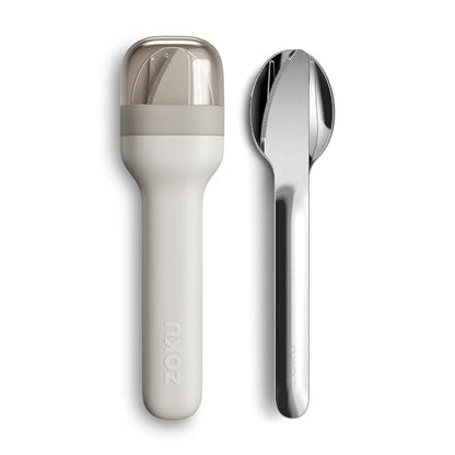 Zoku Pocket Utensil Set Stainless Steel Fork, Knife, and Spoon in Case Grey - color: Gray