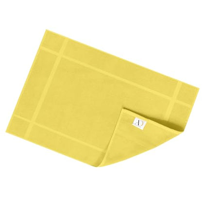 100% Cotton Bath Mat 24x17 Inches, 1350 GSM Thick Plush, Soft Absorbent, Oeko-Tex Certified, Durable Construction– Yellow - color: Yellow
