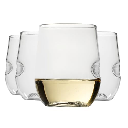 GOVINO Unbreakable Plastic Wine Glasses - Stemless Shatterproof Tritan Glassware, Fancy Cups That Look Like Glass, 12oz, Set of 4 - size: 4 COUNT